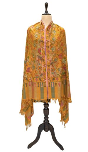 Handloom Pashmina Lehriya Designer Multi-colored Kani Shawl
