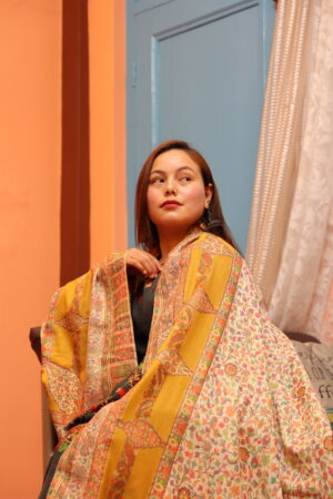Cashmere Semi Pashmina Designer  Kani Shawl