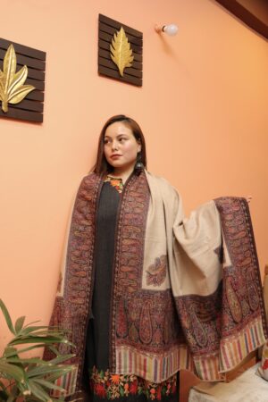 Cashmere Semi Pashmina Designer Palla Shawl