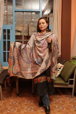 Silk Kalamkari Designer Shawl