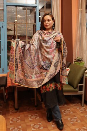 Silk Kalamkari Designer Shawl