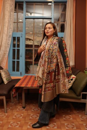 Silk Kalamkari Designer Shawl